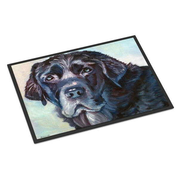 Carolines Treasures 24 x 36 in. Black Labrador Face Indoor or Outdoor Mat 7419JMAT - main